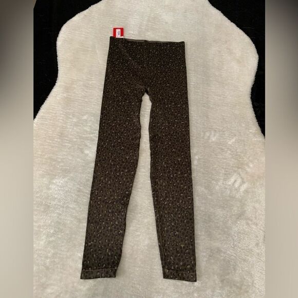 Spanx Look At Me Now Seamless Leggings Olive Leopard Womens Large New NWT - Picture 8 of 8